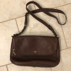 Fossil brand crossbody leather tote